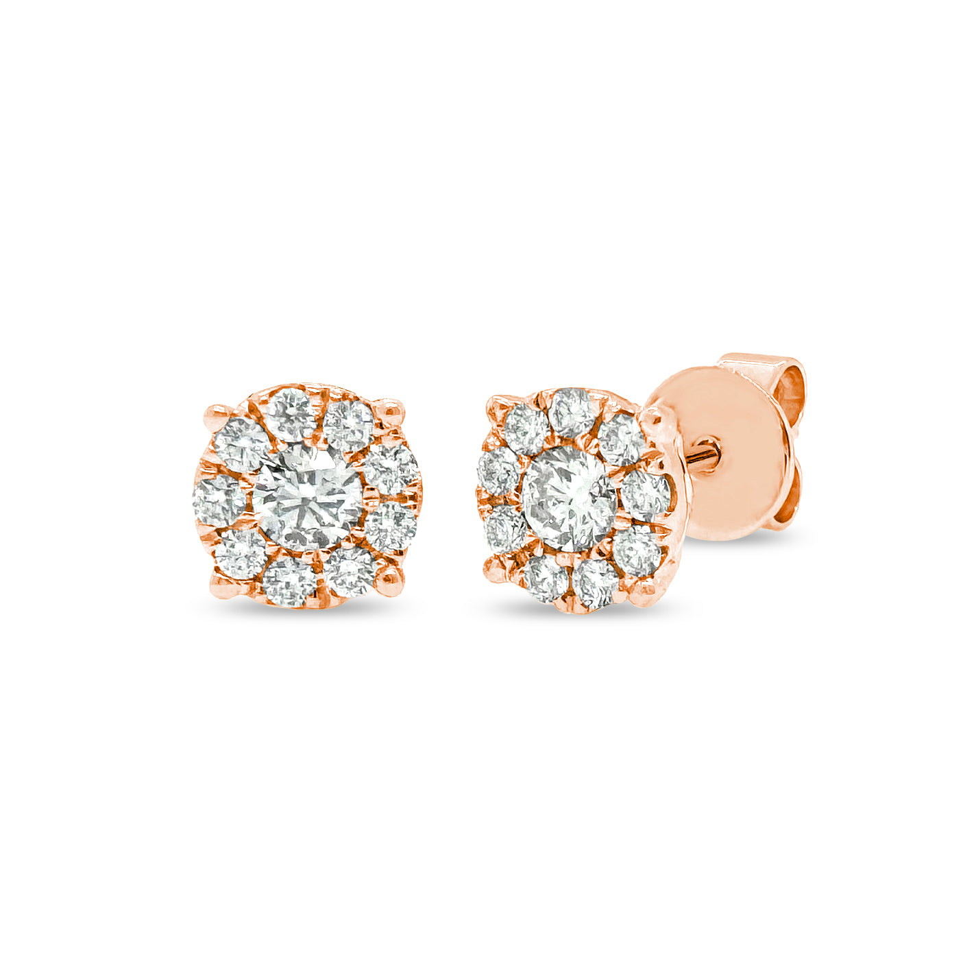Round Brilliant Stud Earrings