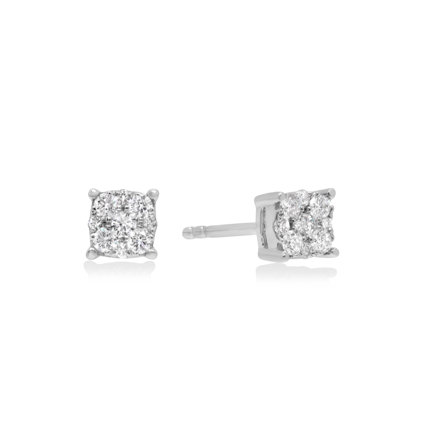 Small Cushion Shape Diamond Earrings