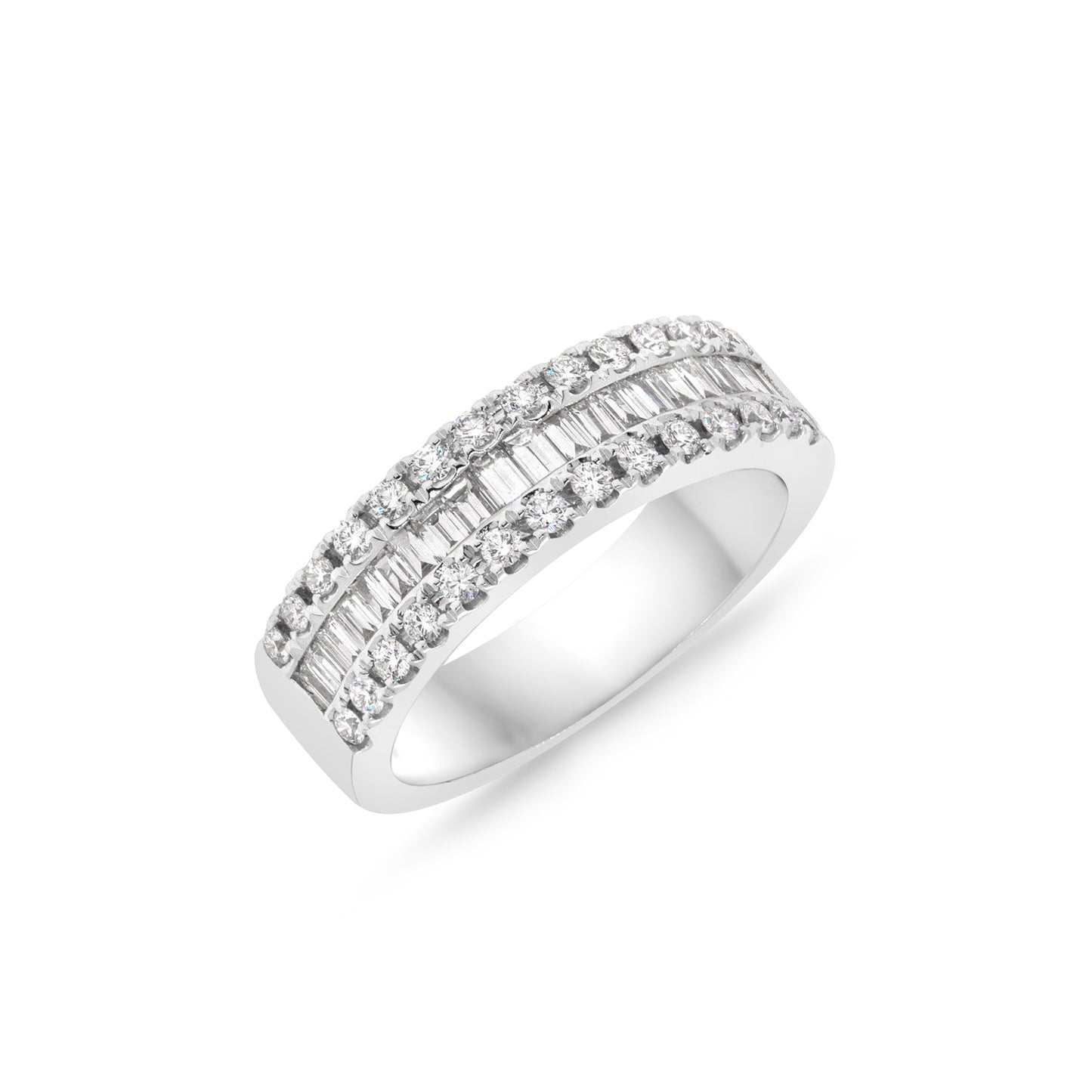 Round and Baguette Diamond Ring