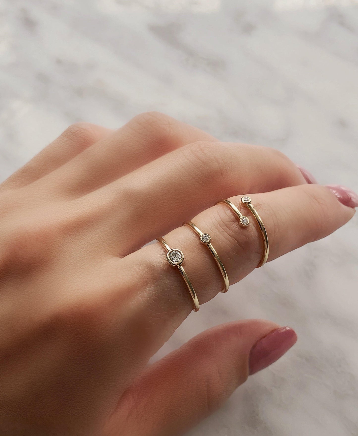 Tiny Diamond Bezel Ring