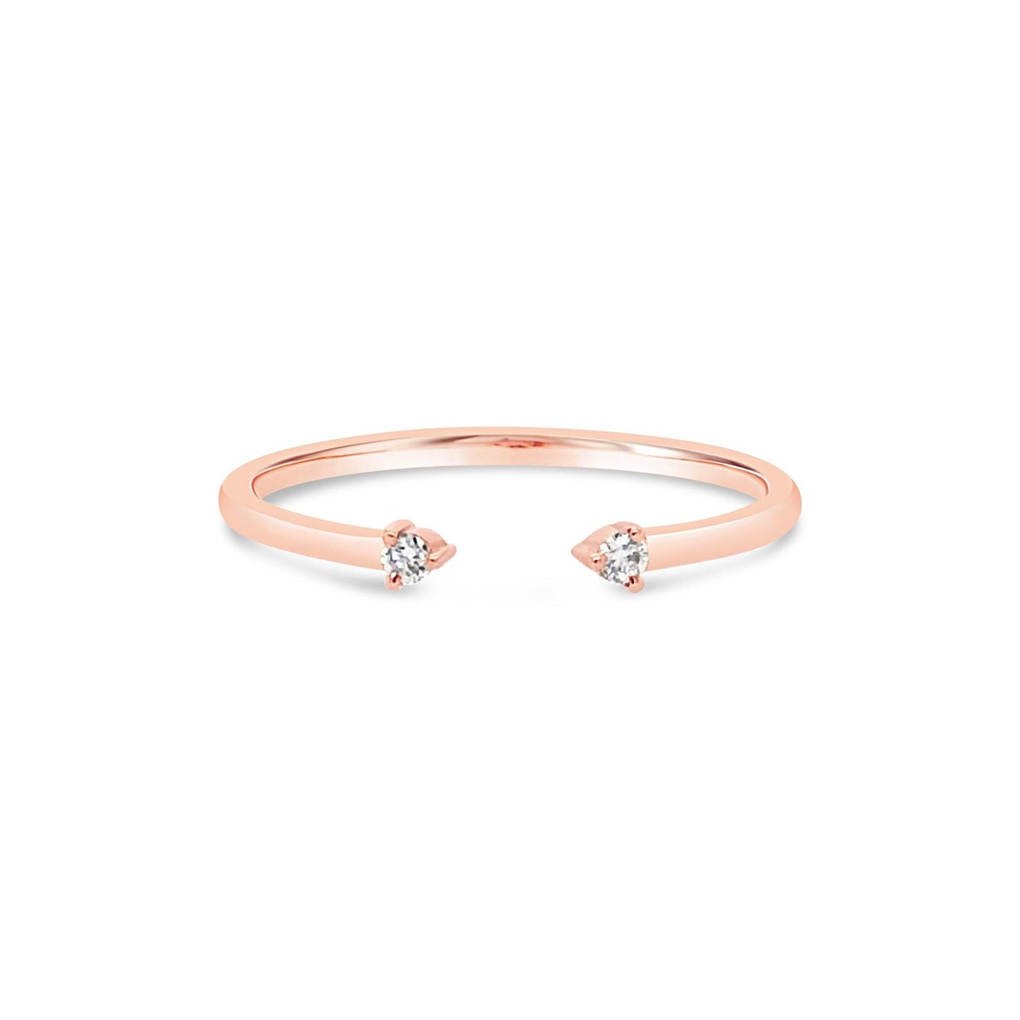 Double Diamond Open Cuff Ring