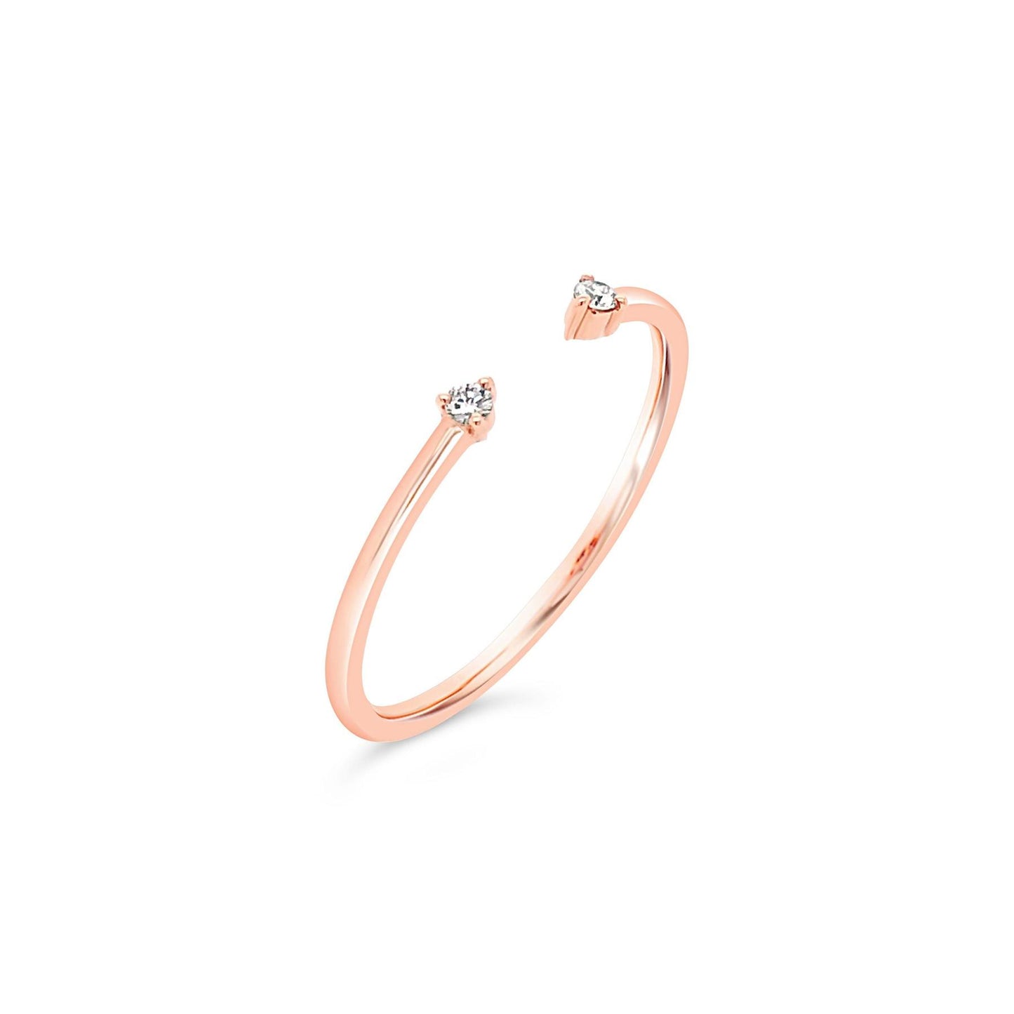 Double Diamond Open Cuff Ring
