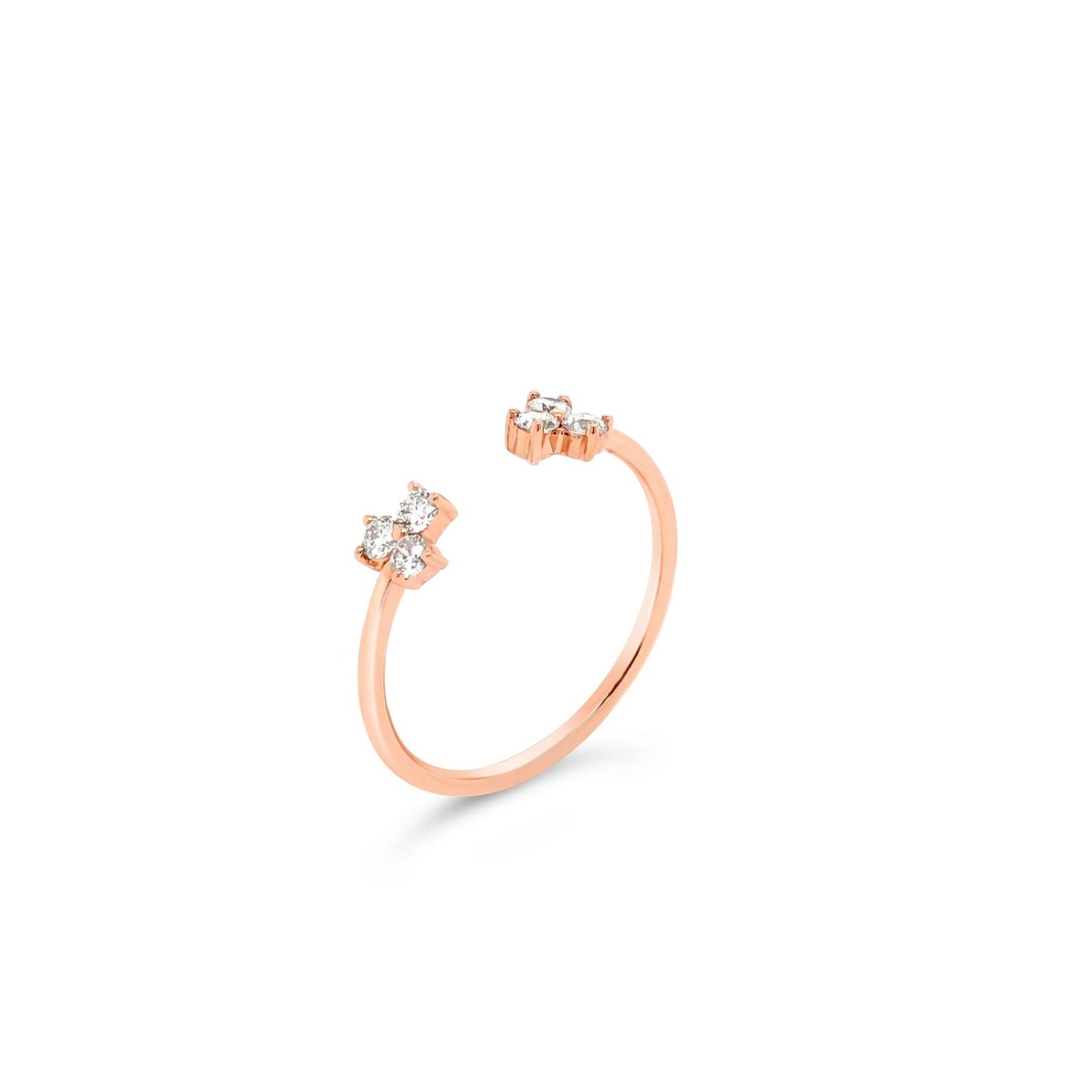 Open Cuff Trio Diamond Ring