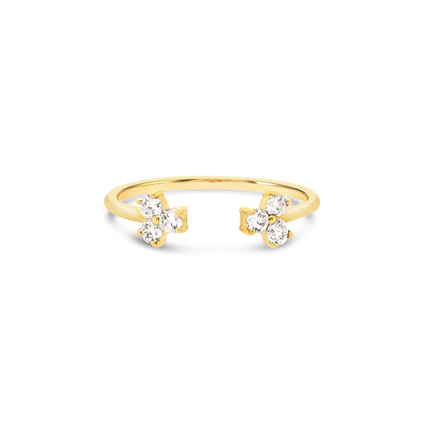 Open Cuff Trio Diamond Ring
