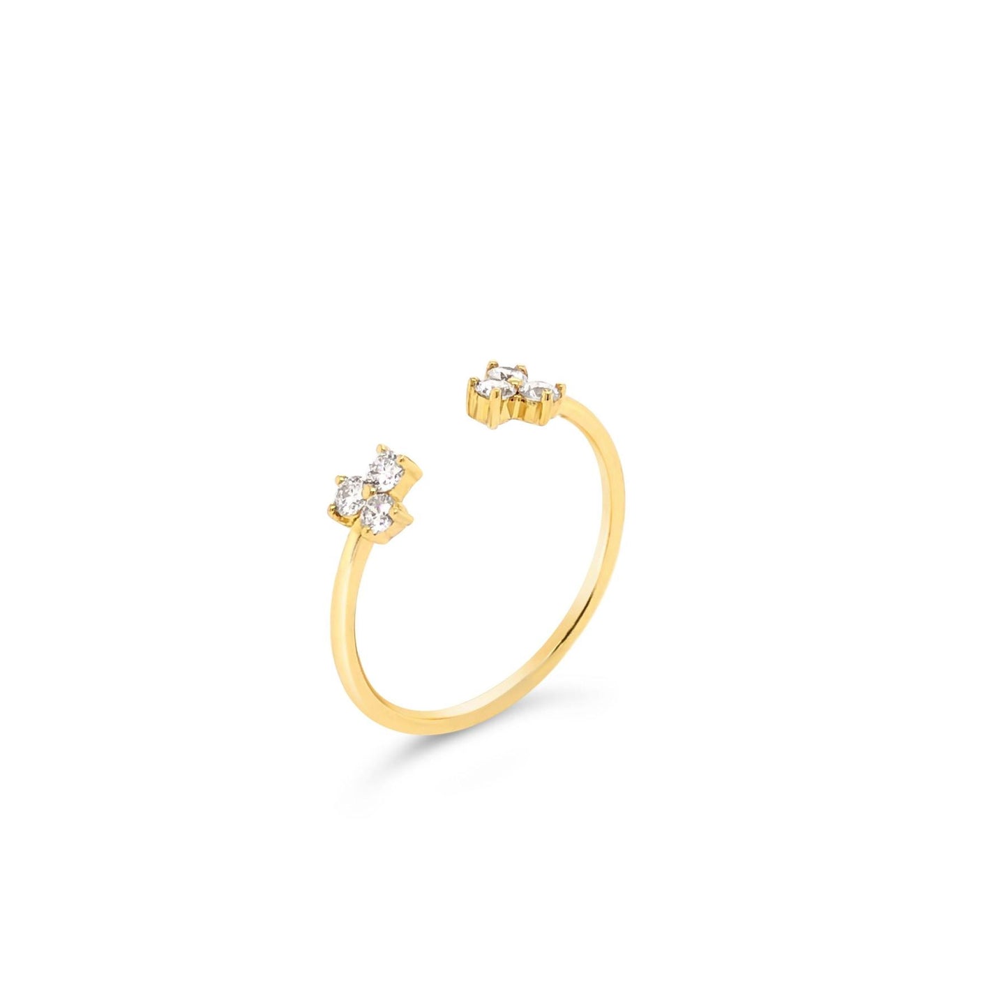 Open Cuff Trio Diamond Ring