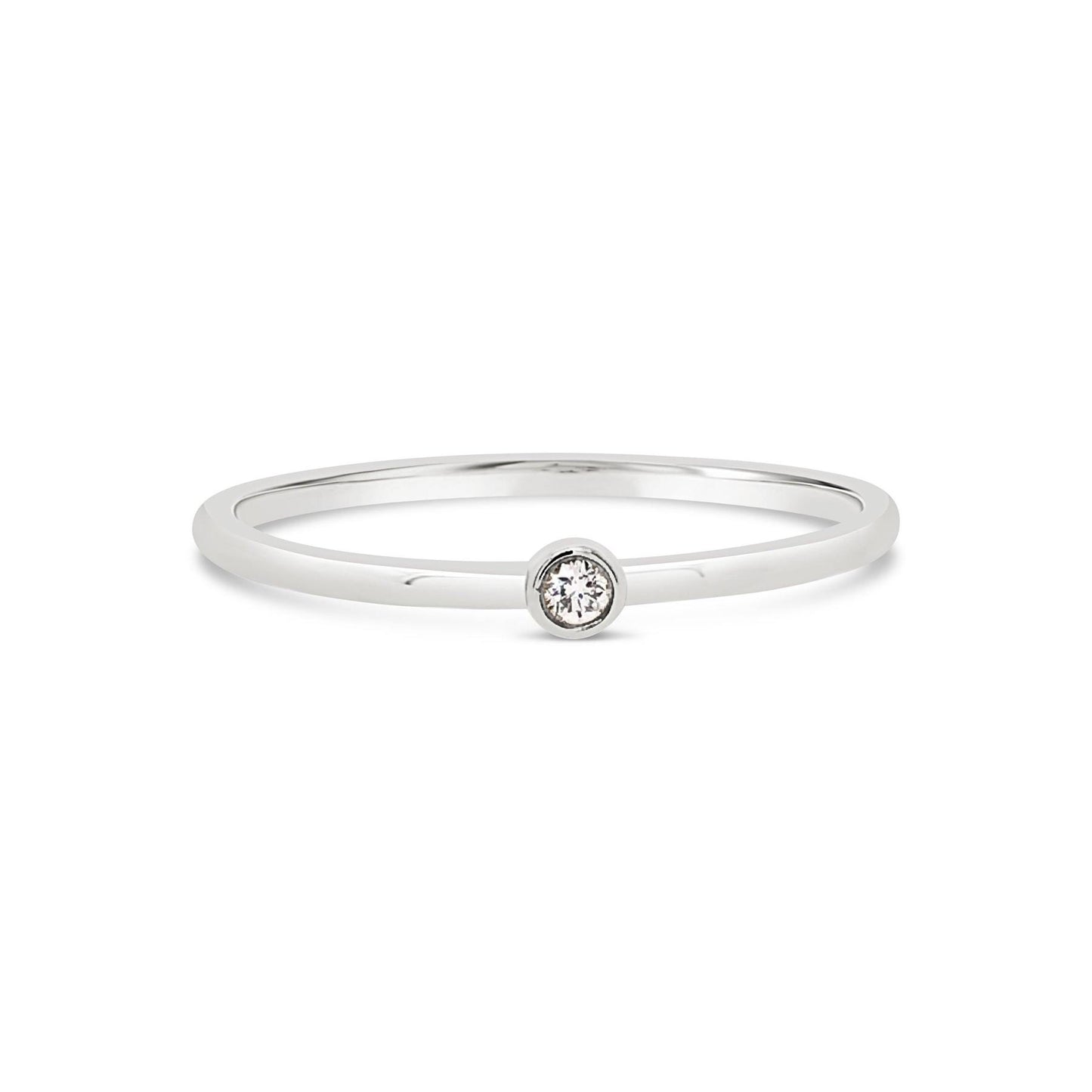 Tiny Diamond Bezel Ring