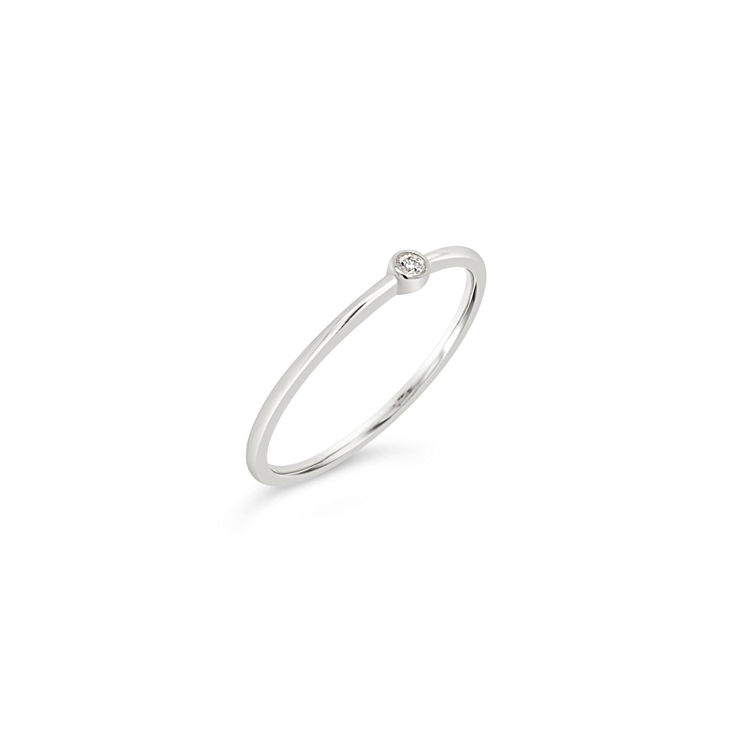 Tiny Diamond Bezel Ring