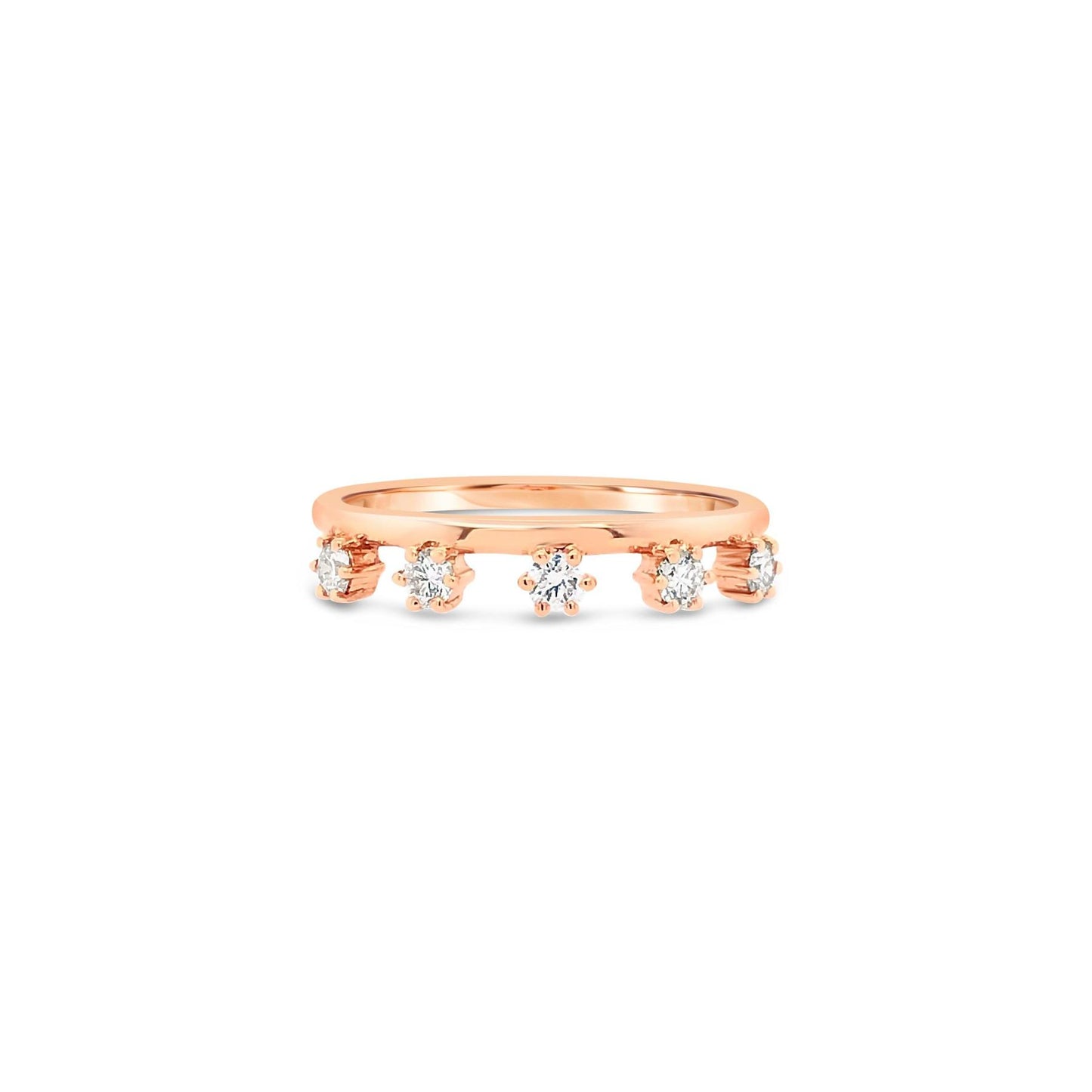 Five-Stone Spaced Diamond Ring - Offset