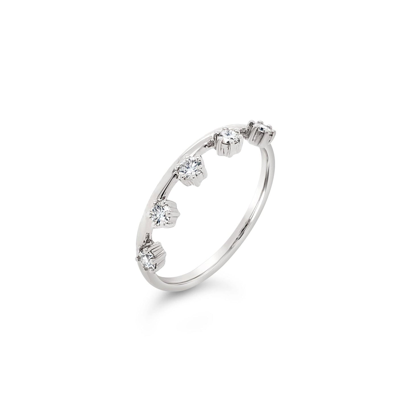 Five-Stone Spaced Diamond Ring - Offset