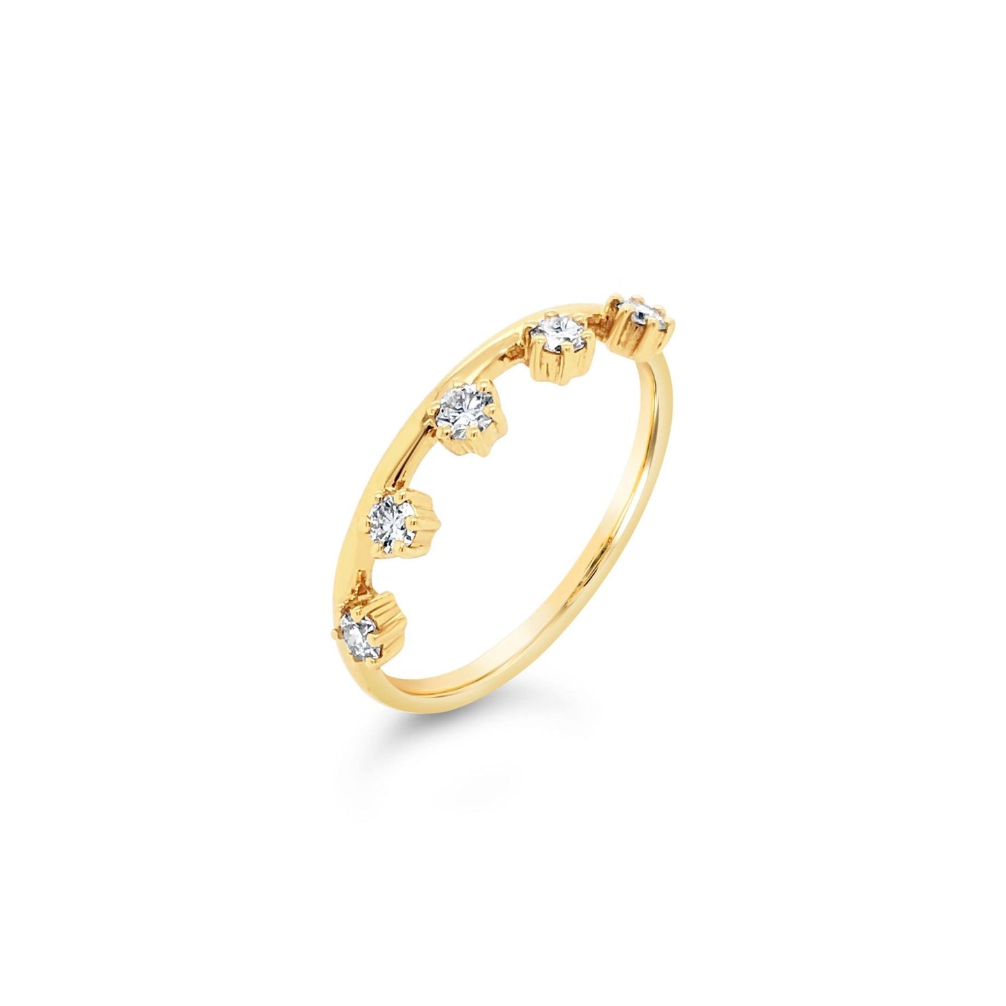 Five-Stone Spaced Diamond Ring - Offset