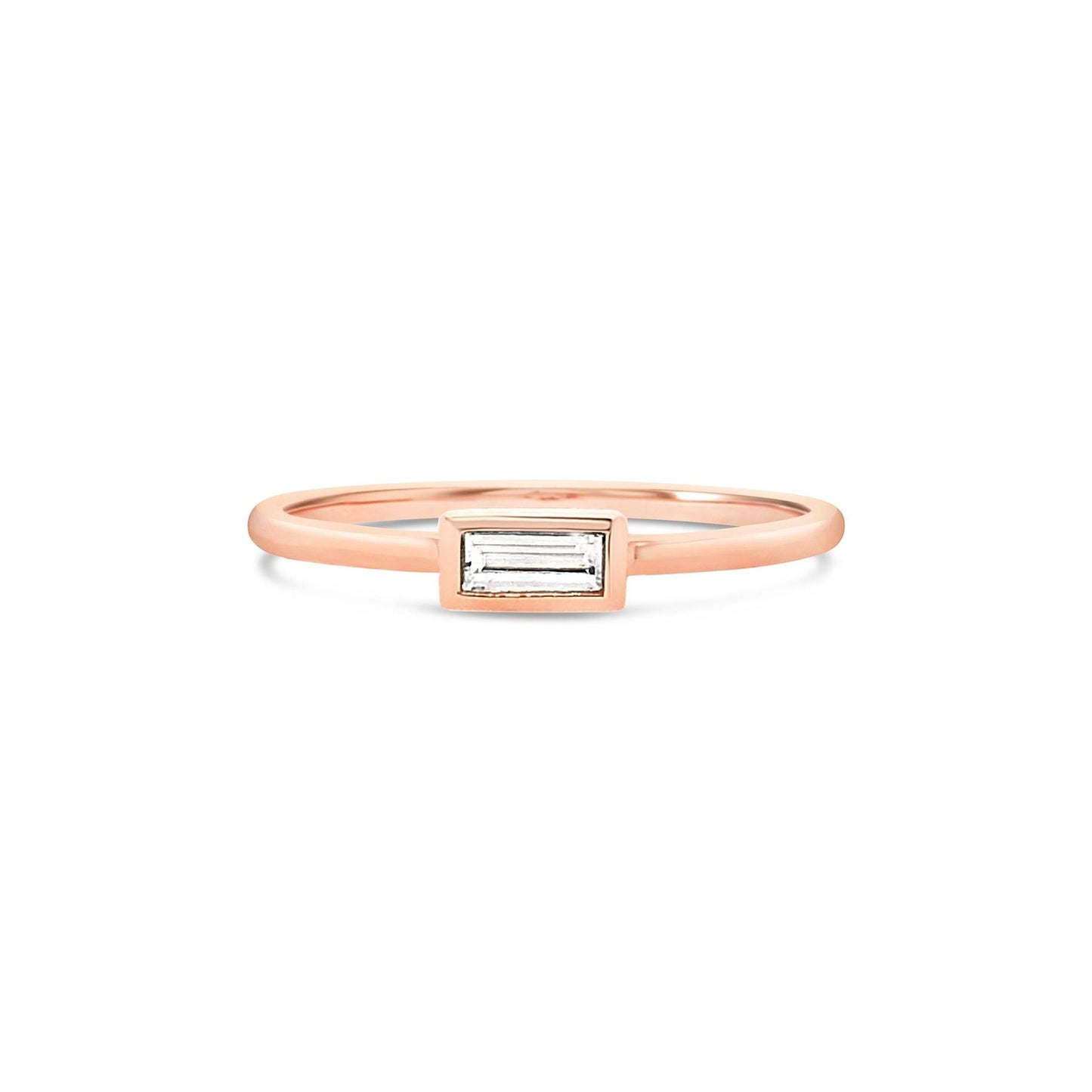 Baguette Diamond Bezel Ring