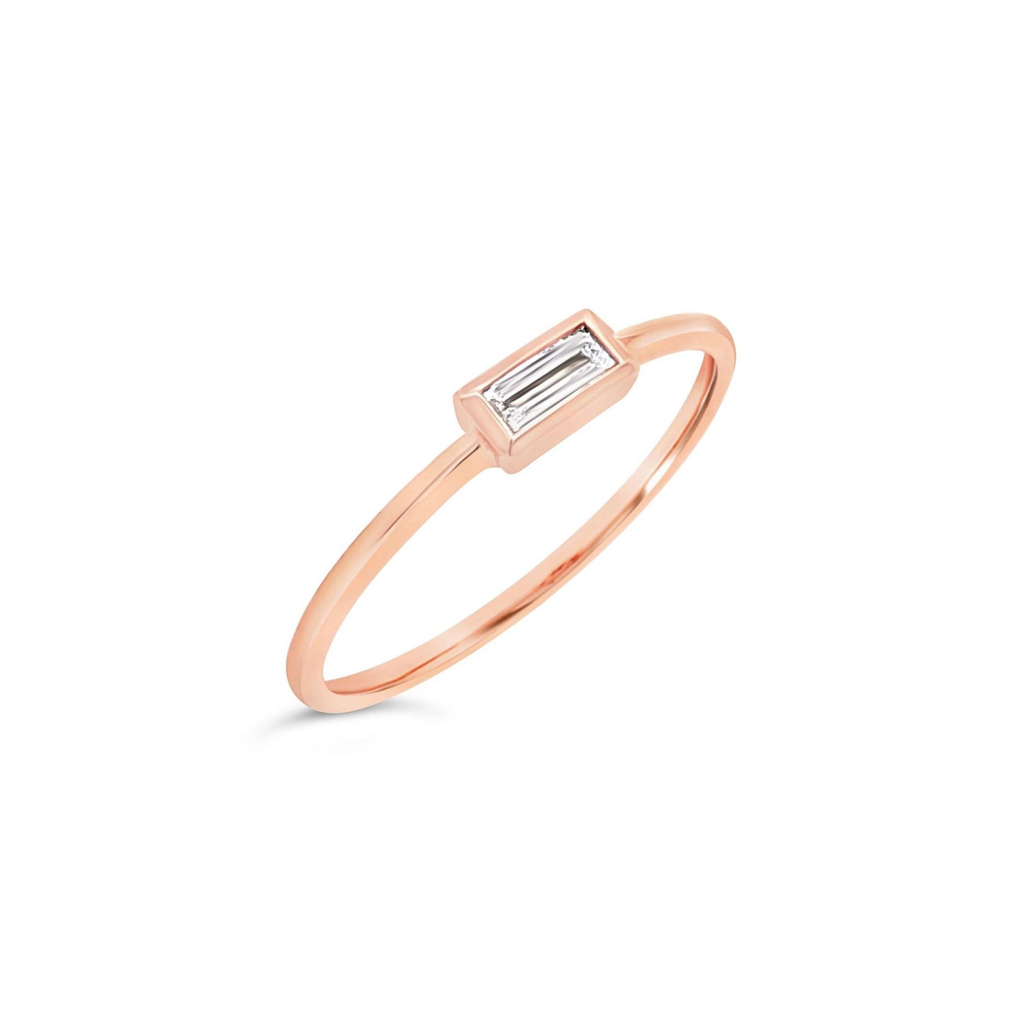 Baguette Diamond Bezel Ring
