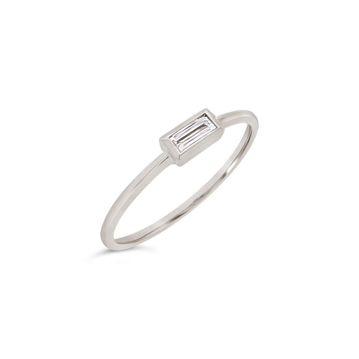 Baguette Diamond Bezel Ring