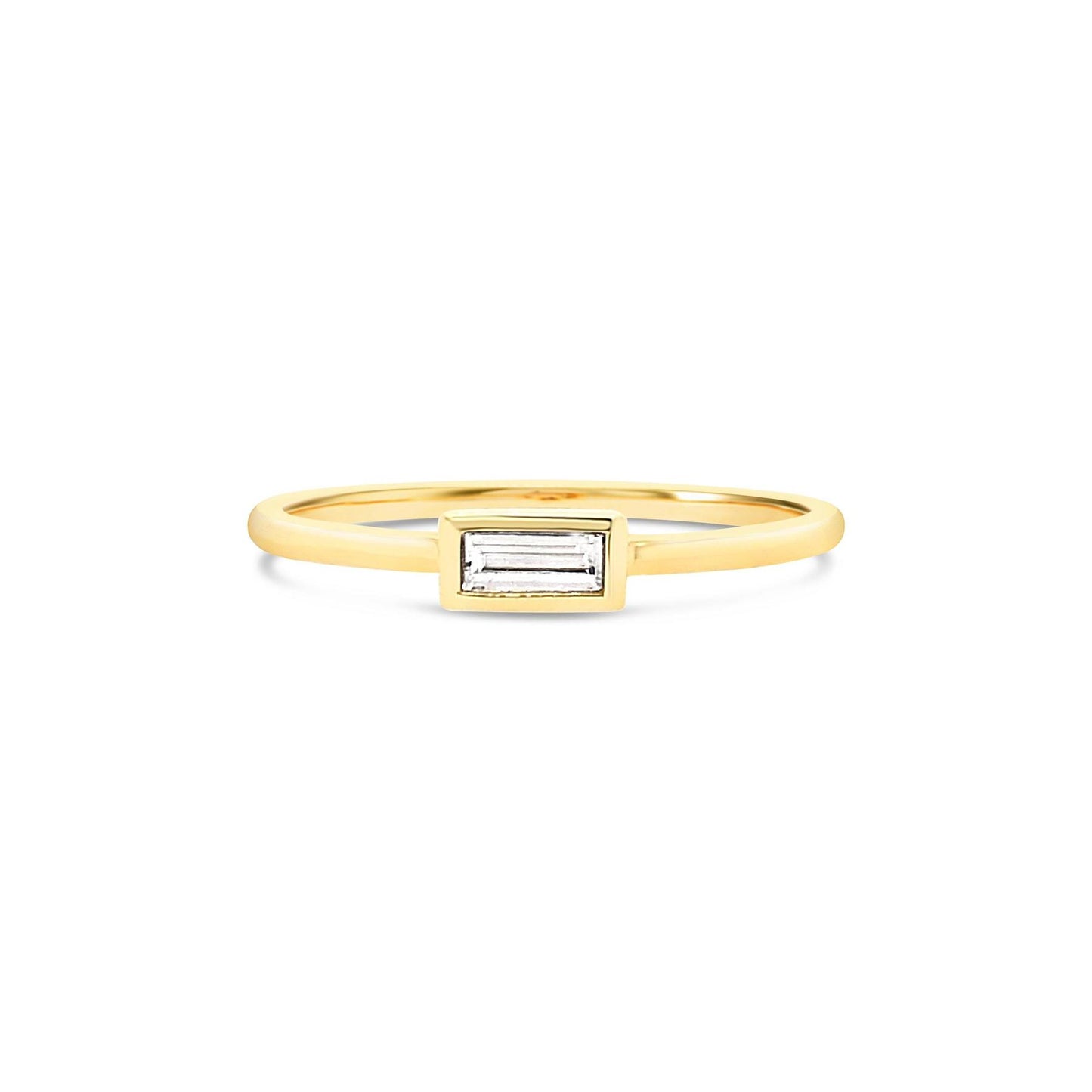 Baguette Diamond Bezel Ring