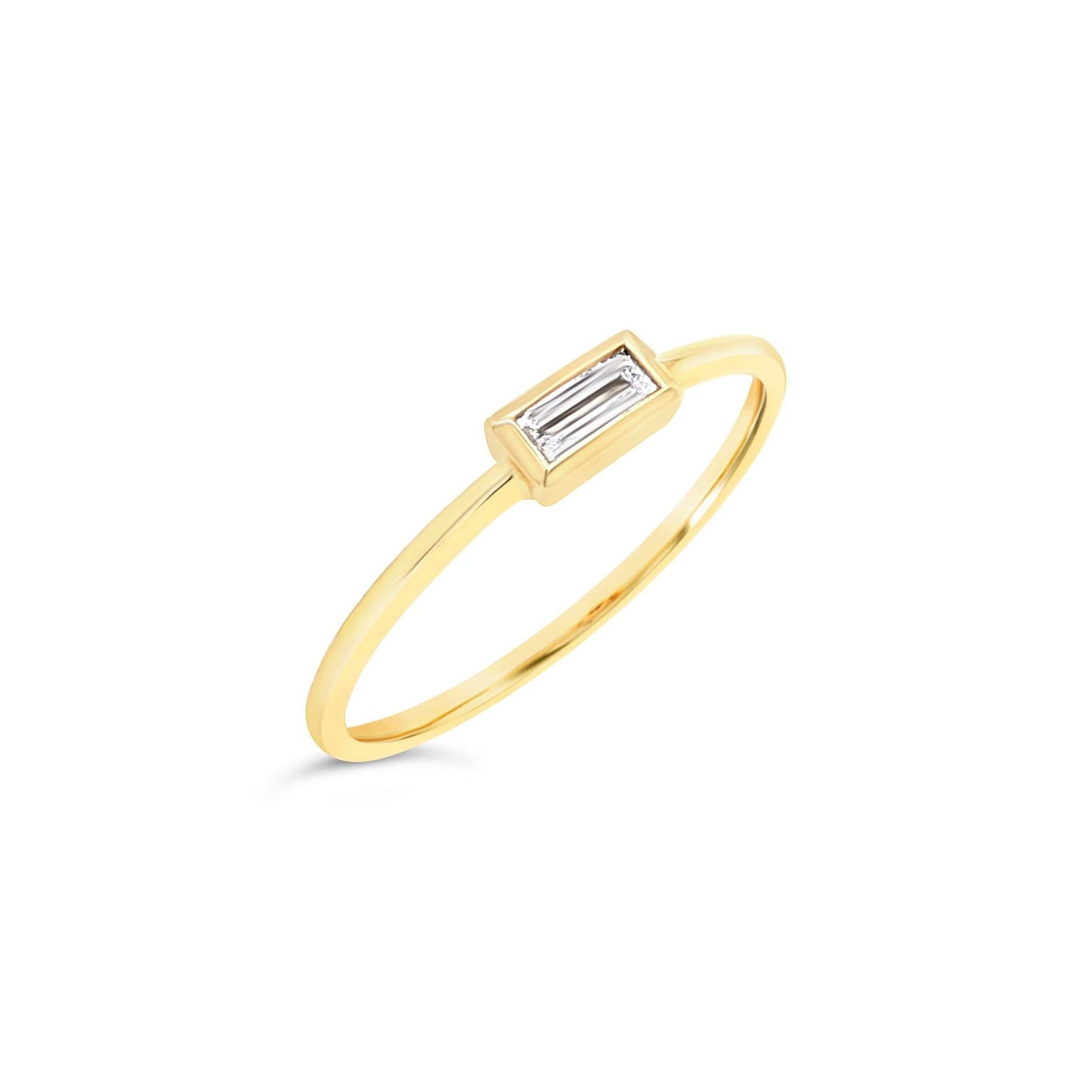 Baguette Diamond Bezel Ring