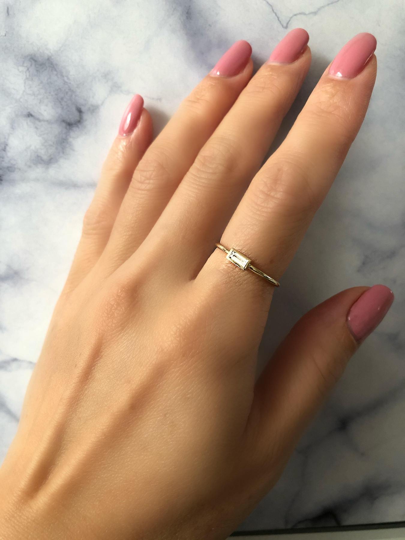 Baguette Diamond Bezel Ring