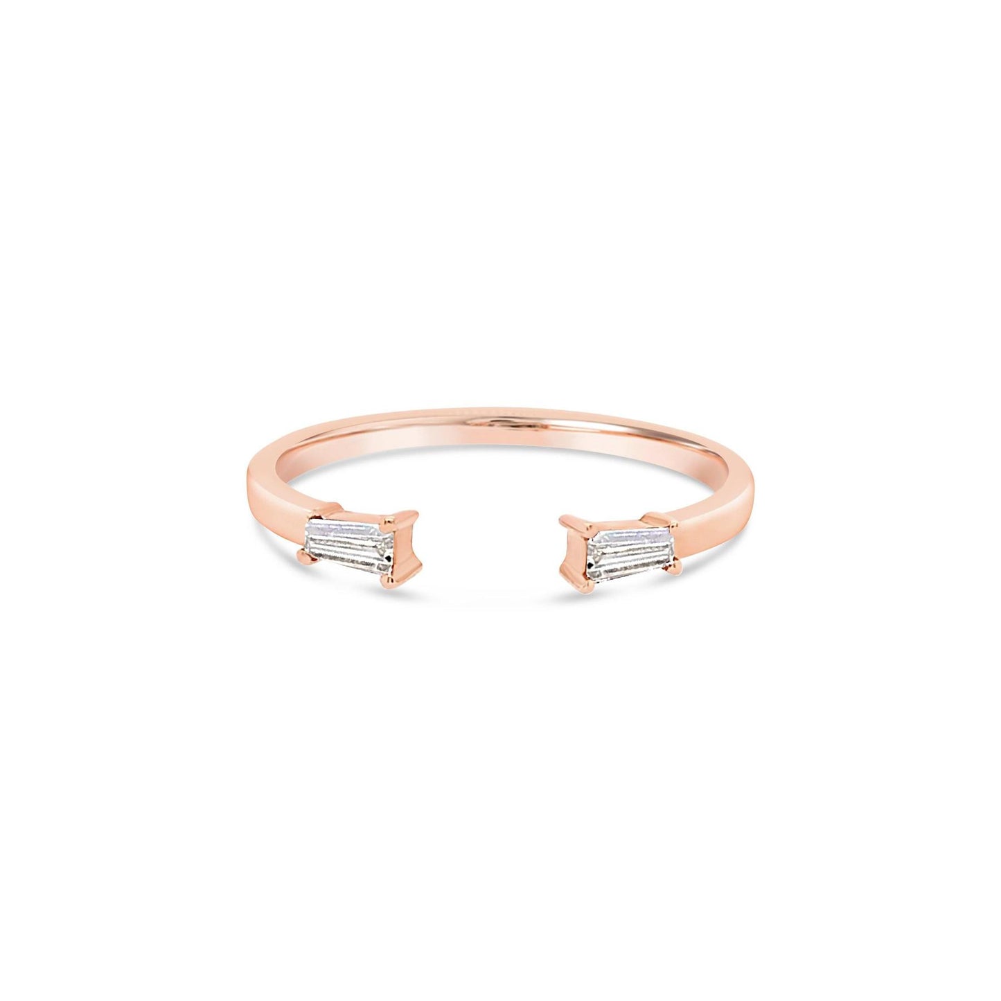 Open Cuff Tapered Baguette Diamond Ring