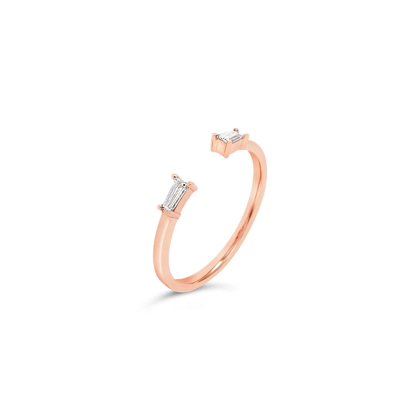 Open Cuff Tapered Baguette Diamond Ring