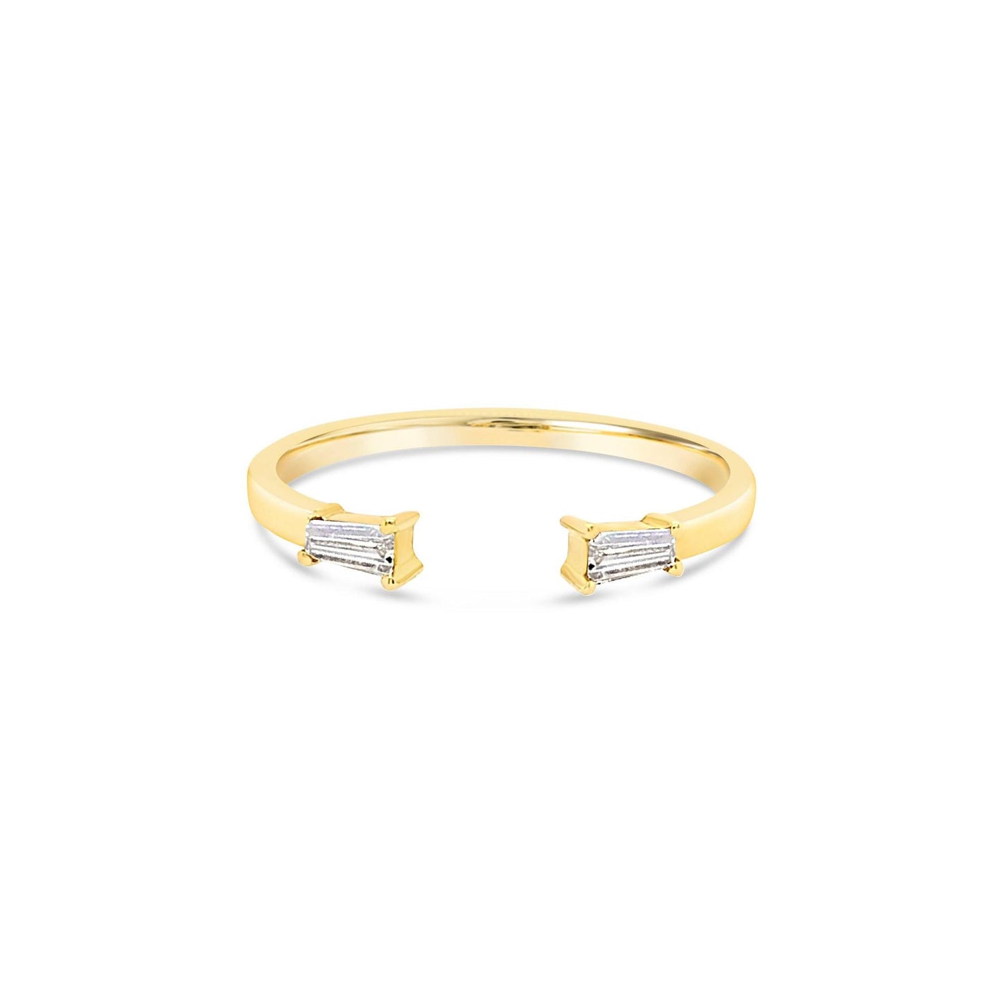 Open Cuff Tapered Baguette Diamond Ring