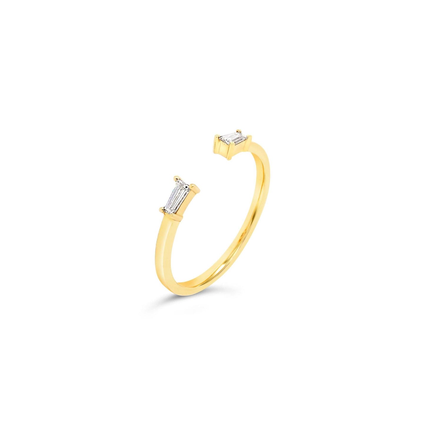 Open Cuff Tapered Baguette Diamond Ring