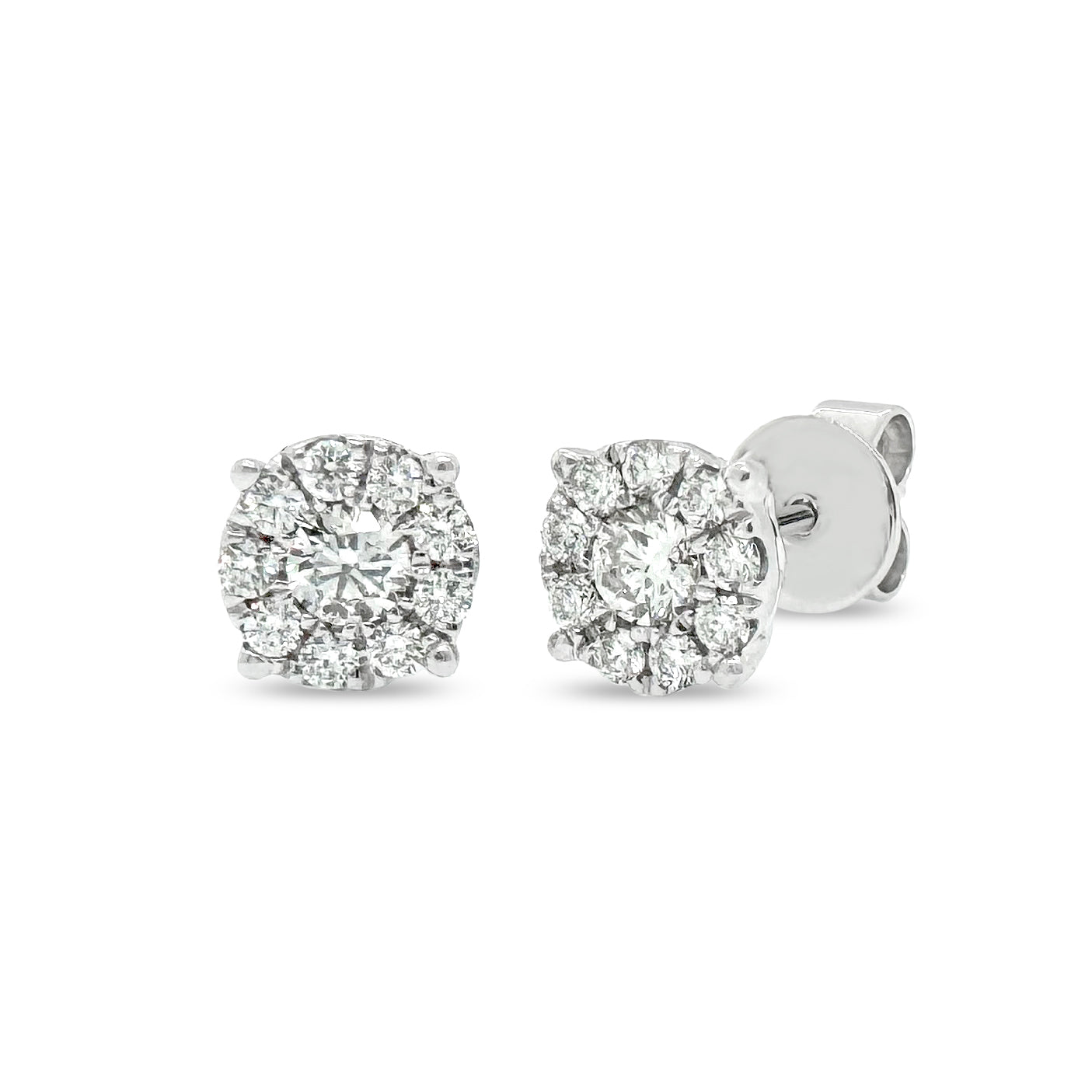 Round Brilliant Stud Earrings