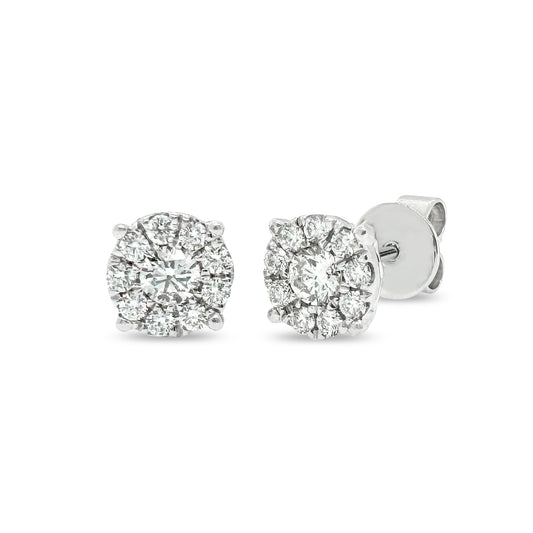 Round Brilliant Stud Earrings
