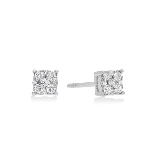 Small Cushion Shape Diamond Earrings