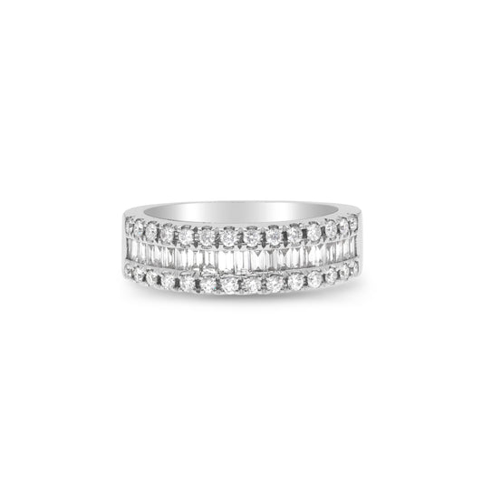 Round and Baguette Diamond Ring