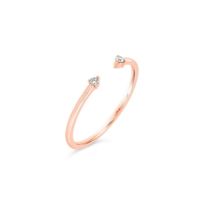 Double Diamond Open Cuff Ring