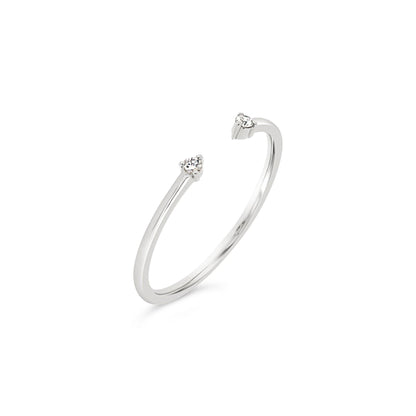 Double Diamond Open Cuff Ring