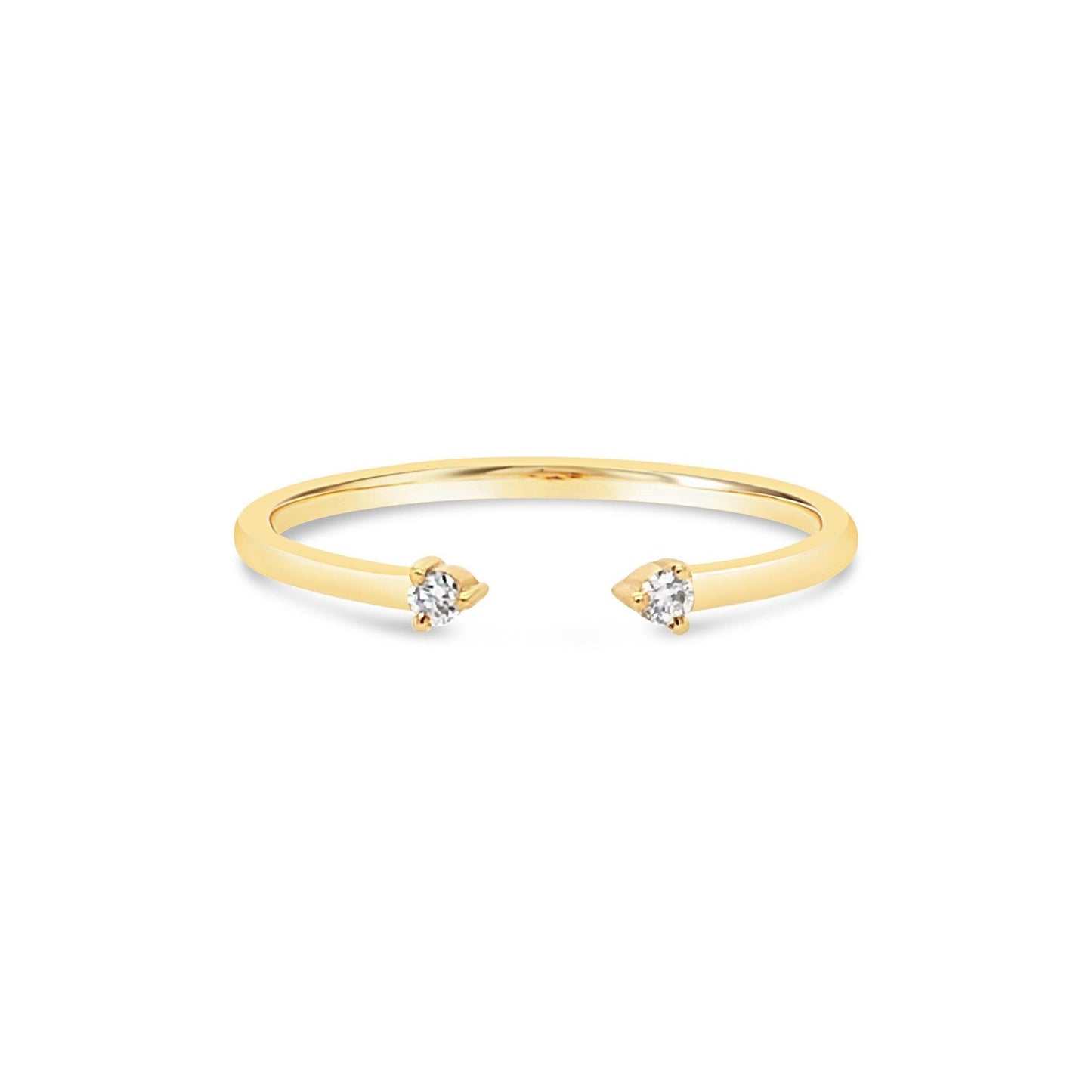 Double Diamond Open Cuff Ring