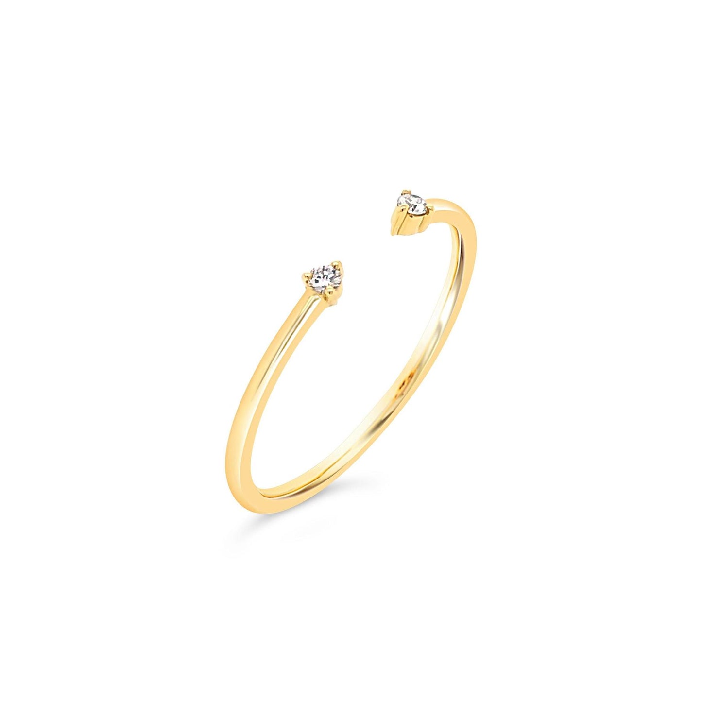 Double Diamond Open Cuff Ring