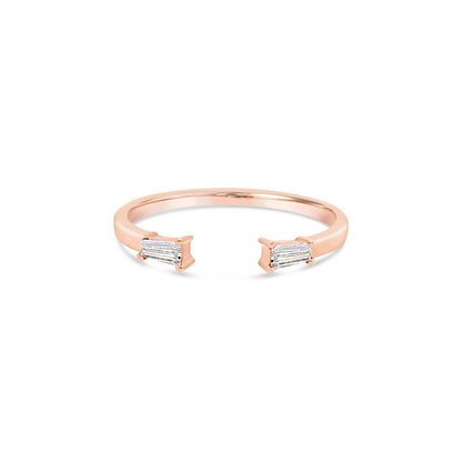 Open Cuff Tapered Baguette Diamond Ring