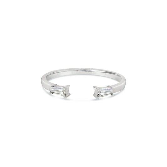 Open Cuff Tapered Baguette Diamond Ring