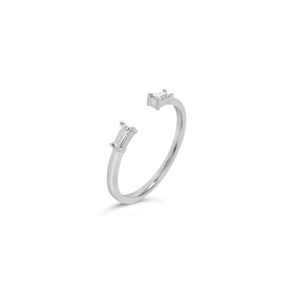 Open Cuff Tapered Baguette Diamond Ring